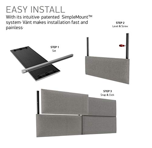 Vänt Upholstered Wall Mounted Headboard Panels -Philip Layout - 78" X 23" -Configuration Of 4 Individual Panels - Recommended For King-Cal King - Micro Suede/Neutral Sand #TOP3