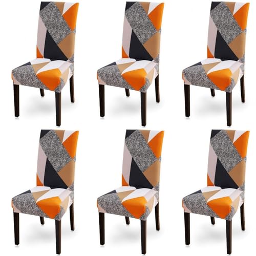Layack Fundas Sillas de Comedor Pack 6, Fundas Sillas Ajustables, Fundas para Sillas Elástica, Funda Protectora de Silla Lavable para Hogar, Cocina, Restaurante, Fiesta, Boda
