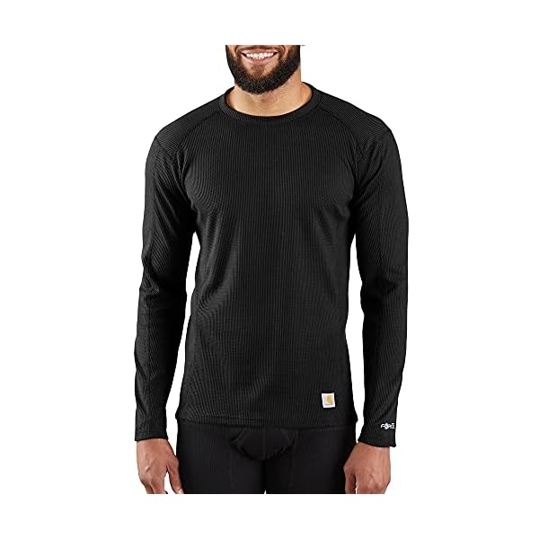 Carhartt Men's Base Force Midweight Classic Crew, Black, XX-Large