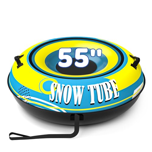 EPN 55 Heavy Duty Snow Tube with Premium Oxford Covers and Handles for Adults Thickened Bottom Inflatable Snow Sled Sledding Toboggan Winter Outdoor Fun
