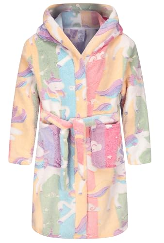 Image of Kids Hooded Bathrobe Girls Soft Plush Hooded Flannel Pajamas Sleepwear Boys Spa Robe