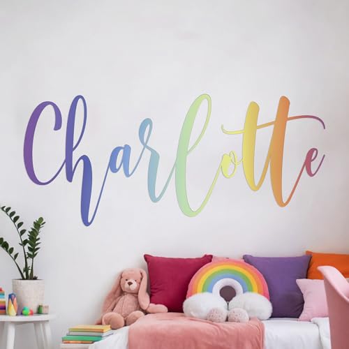 Vinilo Decorativo Personalizado Nombre Arcoíris para Pared