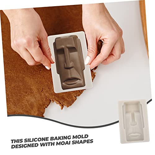 4 Pcs Moldes De Pedra De Moai Bandeja De Cubos De Gelo Cabeça Moai Chocolate De Silicone Moldes Para