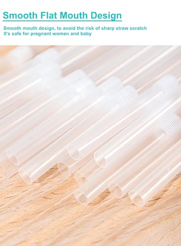 100 pitillos plásticos reusables transparentes 21 cm miniatura 5