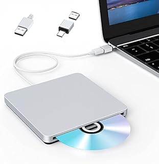 External DVD Drive, VersionTECH. DVD Player Portable External CD/DVD Drive for Laptop USB Type-C CD DVD +/-RW Drive Player CD ROM Burner Writer Compatible for Apple Mac MacBook iMac Laptop Desktop PC