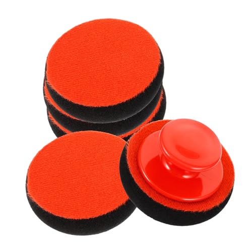 OUNONA 1 Set Car Wax Applicator Sponge Handle Pads High Density Polishing Tool for Car Detailing Multi Purpose Waxing and Cleaning Sponges for Vehicles and Machines
