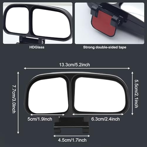 Image of Blind Spot Mirror Adjustable 360 Degree Car Side Mirror, HD Glass Rear View Exterior Accessories Frame Thickness Less than 5MM for Car SUV (dual mirror right)