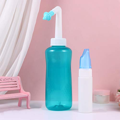 ARTIBETTER 1 conjunto de enxaguamento sinusal Neti Pot irrigador nasal frasco de limpeza nasal irrig