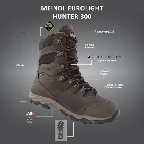 Meindl Men's EuroLight Hunter 300-gram | Gore Air-Fiber Insulation | Gore-Tex Waterproof Insulated Hunting Boot | Ultralight & Flexible | Made in Italy2