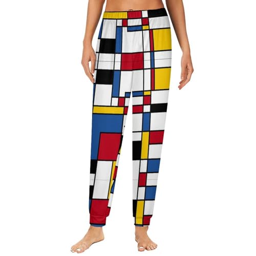 ARAZI Mondrian Style Personalized Patterned Home Pajamas Soft And Comfortable Trousers Fashionable Trousers