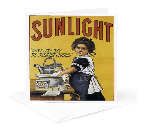 3dRose Vintage Sunlight Laundry Soap Advertising Poster 1 Greeting Card with envelope