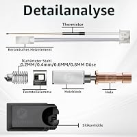 JUUPINE 3er-Pack verbessertes, schnell aufheizendes Kobra S1 Hotend-Kit (0,2/0,4/0,6), 3D-Drucker-Extruder aus Keramik, Cobra S1 Combo-Kit enthält 3 verbesserte Hotends und 2 Silikonsocken – Ansicht 3