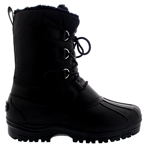 Image of POLAR Mens Muck Lace Up Short Nylon Winter Snow Rain Lace Up Casual Duck Boots