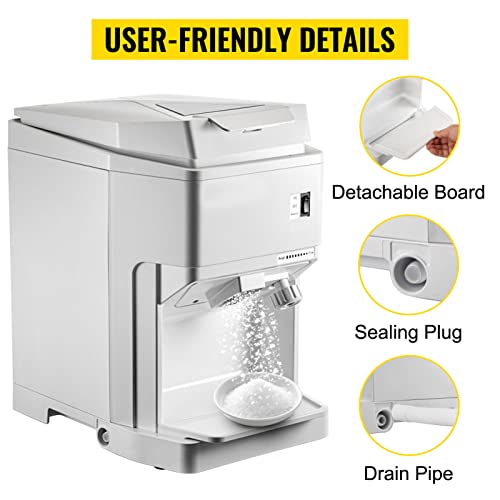 Elektrischer Eiscrusher Eisrasierer-Maschine Kommerziell 265 LBS/Std Shaded Ice Maker Für Den Tisch Schneekegel… – Bild 8