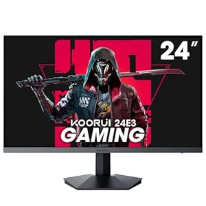 KOORUI Gaming Monitor, 24″ IPS Monitor, 165Hz FHD Computer Monitor, 1ms PC Monitor, 99% sRGB Color Gamut, Adaptive Sync, Ultra Slim Frame, VESA Mountable (1920x1080P, HDMI, DisplayPort) 24E3