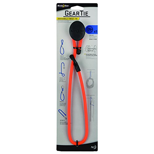 Nite Ize GLK24-31-R3 Gear Tie Dockable, 24-Inch, Blaze Orange