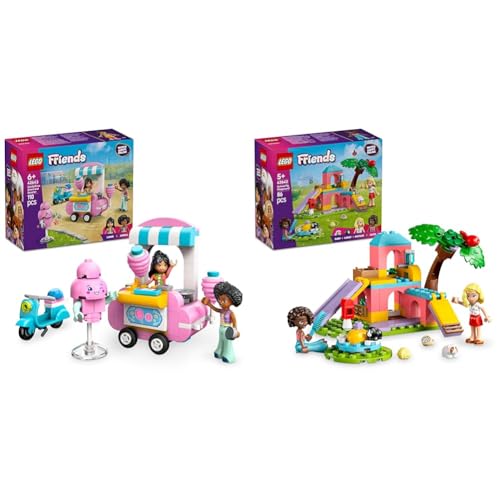LEGO Friends Zuckerwatte-Stand und Roller + Meerschweinchen-Spielplatz Set Bauspielzeug 42643 + 42640