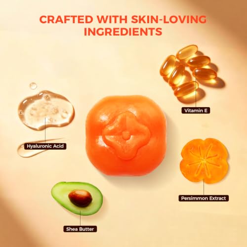 Image of Persimmon Soap Bar for Body Odor, 4 Bar x 105g