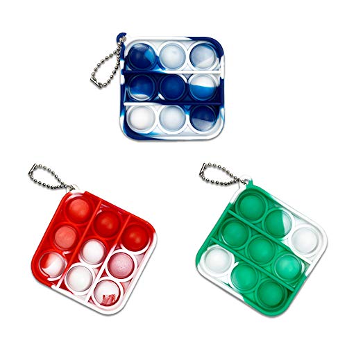 Jofan 3 Pack Mini Pop Fidget Sensory Toys Keychain Pop Toys for Family Kids Students Friends Stress Relief