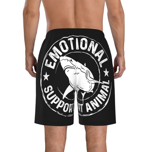 Emotional-Support Animal Funny Shark Do Not Pet Men's Beach Shorts Swim Trunks4