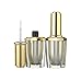 2PCS 10ml/0.34oz Clear Empty Refillable Upscale Acrylic Nail Polish Bottles Container Manicure Top Coat Varnish Cosmetic Make-up Bottle Storage Holder With Brush and Gold Cap For Women Lady Girl