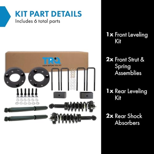 Image of TRQ Front and Rear Complete Strut Assembly & Shock Absorber Kit Complete Strut & Coil Spring Assembly Leveling Kit Compatible with 2014 Ford F-150