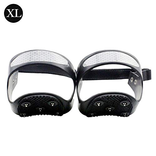 jinclonder en Acier Inoxydable Durable Silicone Crampons Réfléchissants Crampons À Glace Grips Crampons De Traction Pinces Anti-dérapant 6 Dents