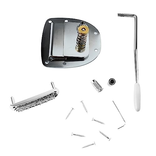 Jazz Guitar Bridge Tailpiece Replacement Kit, Electric Guitar Accessory with Screws and Fittings, sturdy Metal Construction, outstanding for Music Lovers and DIY Enthusiasts, 10.5