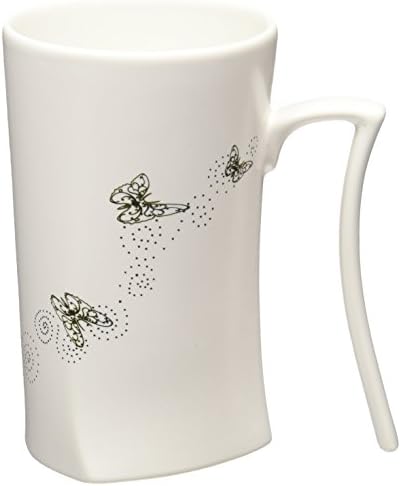 Cocera Formosa Treasure SHU-SWA017-MW Color Changing Porcelain Cup with Totem of Butterflies, Milky White