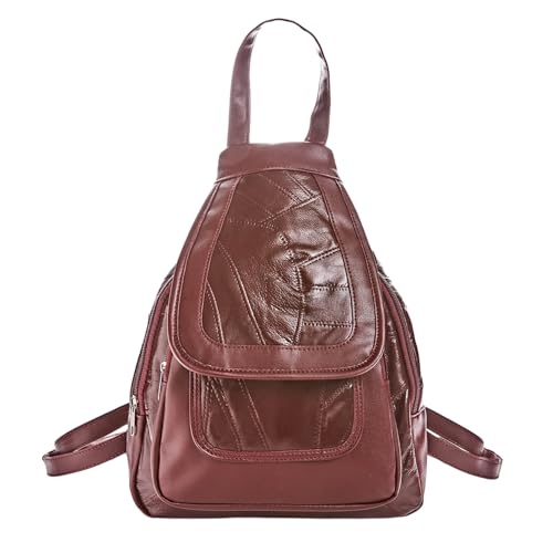 Image of Coopers of Stortford Leather Backpack With Adjustable Straps | Black Or Burgundy (Burgundy)