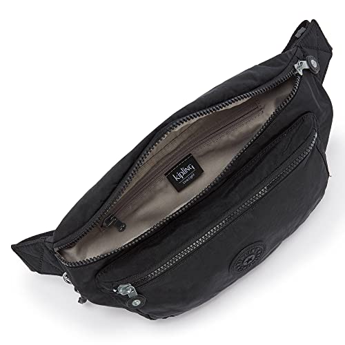 Image of Kipling Women's Women's Yasemina Xl Waistpack, Extra Large Pack, Nylon Crossbody Fanny Waistpack, Black Noir, Extra Large US
