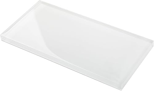 Lovdeco Azulejo de metro de vidrio blanco, vidrio blanco para baño, cocina, ducha, pared contra salpicaduras, 4 x 12 pulgadas, 4 pies cuadrados