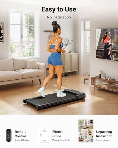 Image of THERUN Walking Pad, Under Desk Treadmill for Home /Office, 2.5HP Walking Pad Treadmill with 265 lbs Weight Capacity Remote Control LED Display