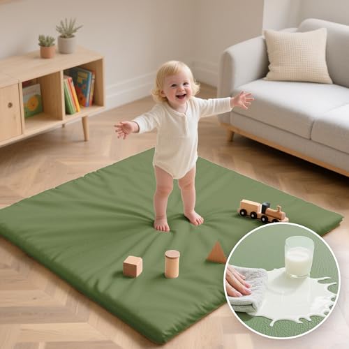 HulooSleep Huloo Sleep Vegan Leather Baby Play Mat + Ultra Soft Thick Velvet Baby Play Mat