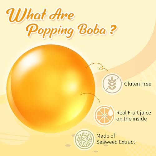 J WAY Bursting Popping Passion Fruit Boba Pearl - Passion Fruit Popping Boba - Tapioca Popping Boba Passion Fruit - 2 lbs