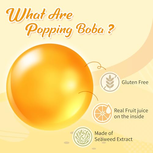 J WAY Bursting Popping Passion Fruit Boba Pearl - Passion Fruit Popping Boba - Tapioca Popping Boba Passion Fruit - 2 lbs