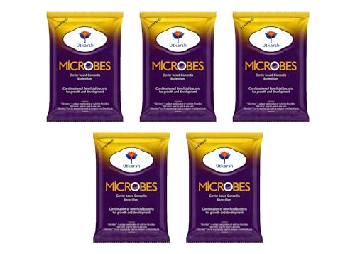 Image of Utkarsh Microbes (Carrier Based Consortia Biofertilizer - Azotobacter, Acetobacter, Rhizobium, Phosphorus Solubilizing Bacteria PSB, Potassium Mobilizing Bacteria KMB) (4.5 Kg; Pack of 5 of 900 gm)