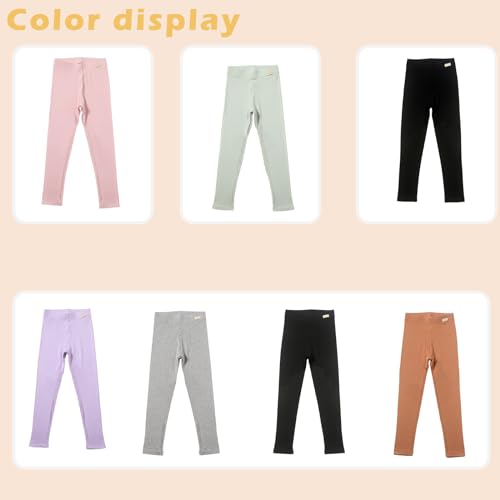 7 Pack Girls Leggings Girl Full Length Leggings Soft Comfortable Solid Pants for Girls Basic School Pants2