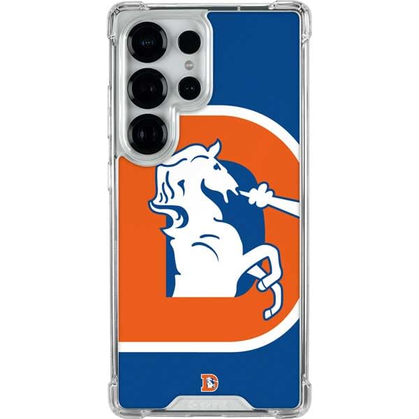 Skinit Clear Phone Case Compatible with Galaxy S25 Ultra - Officially Licensed NFL Denver Broncos Retro Logo Design