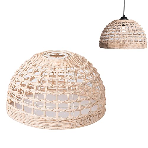 Pantalla De RatáN Pantalla De Mimbre Pantallas De LáMpara De Mimbre LáMpara De Techo De Mimbre LáMpara De Bambú Pantalla De Madera Colgante LáMparas De Casa De Campo Accesorios Para Sala De Estar