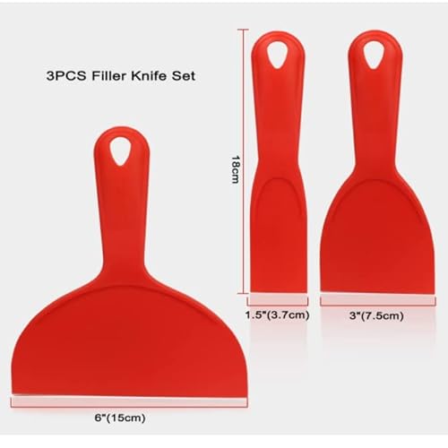 Plastic Putty Knife Set Spealloy Multipurpose Plastic Scraper Spackle Filling Knife Tools, 3-Pack #TOP1