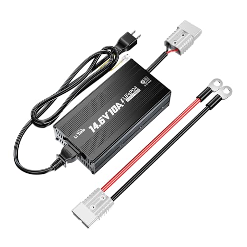LiTime 14.6V10A リン酸鉄リチウムイオンバッテリー充電器 アンダーソンコネクタ付き LEDインジケータ付き ...