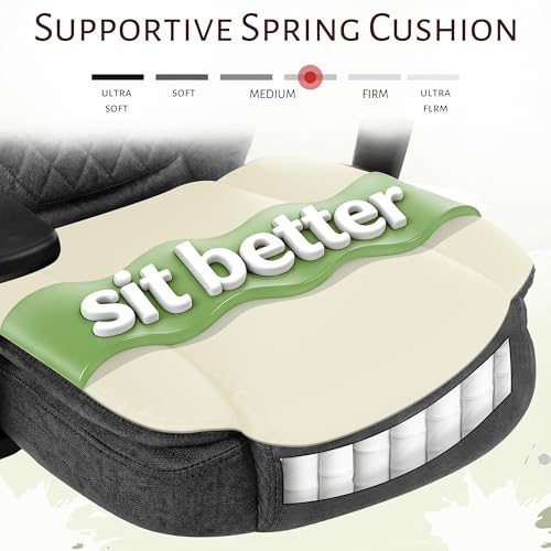 Image of Drafting Chair,Executive Tall Office Chair Flip-up Armrests for Counter Height Desk Drawing Use,High Task Chair with Adjustable Foot Ring &Inflatable Lumbar Support,Swivel Computer Stool, Fabric Black
