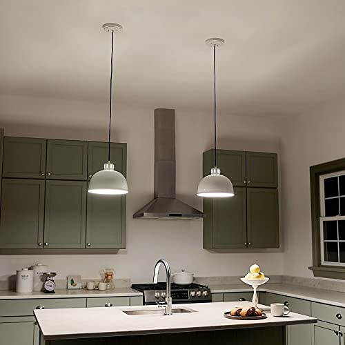 Kichler Zailey 9 in Single Pendant Light Fixture, Black Metal Dome Shade Hanging Light for Kitchen Island, Dining Room, Contemporary Industrial Style (11.5" x 9"), 52152BK by Kichler - Image 9
