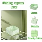 Cute Collapsible Silicone Dog Bowl with Carabiner - Portable Travel Pet Food & Water Dish for Walking, Hiking, Camping - Folds to Key Size, 350ml (Mint Green) - Image 3