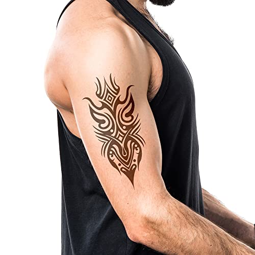 Temporary Tattoos AWLEE Waterproof Viking Tribal Totem - Long Lasting Fake tattoo for Men and Women 10 Sheets