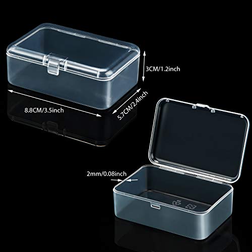 Image of SATINIOR 24 Packs Small Clear Plastic Beads Storage Containers Box with Hinged Lid for Storage of Small Items, Crafts, Jewelry, Hardware (3.5 x 2.4 x1.2 in)