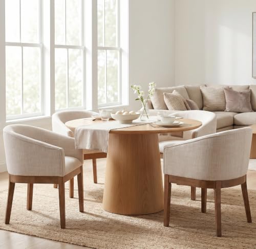 RIVOVA Upholstered Dining Chairs Set of 4 Modern Linen Dining