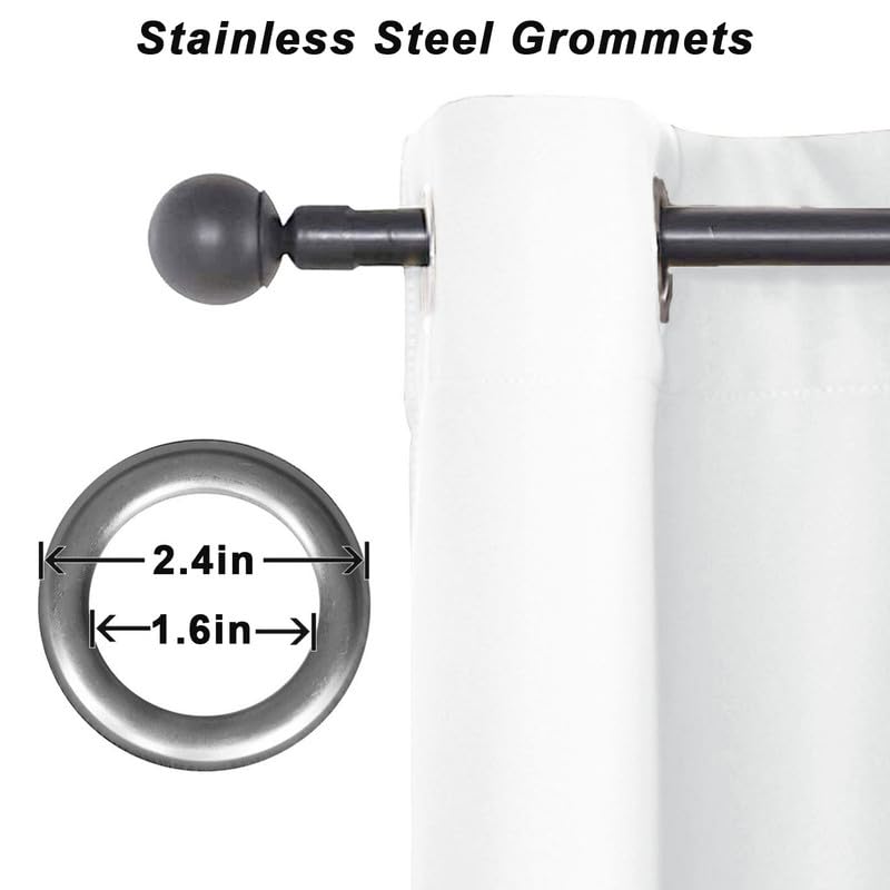 Tenda parasole per esterni, resistente alle intemperie, con occhielli in alto e inferiore, impermeabile, protezione dal vento, per gazebo, 1 pezzo, bianco, larghezza 183 x altezza 183 cm