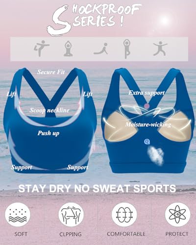 Image of RUNNING GIRL Sports Bras for Women, Molded Cup High Impact Sports Bra Workout Bras for Women High Support Racerback